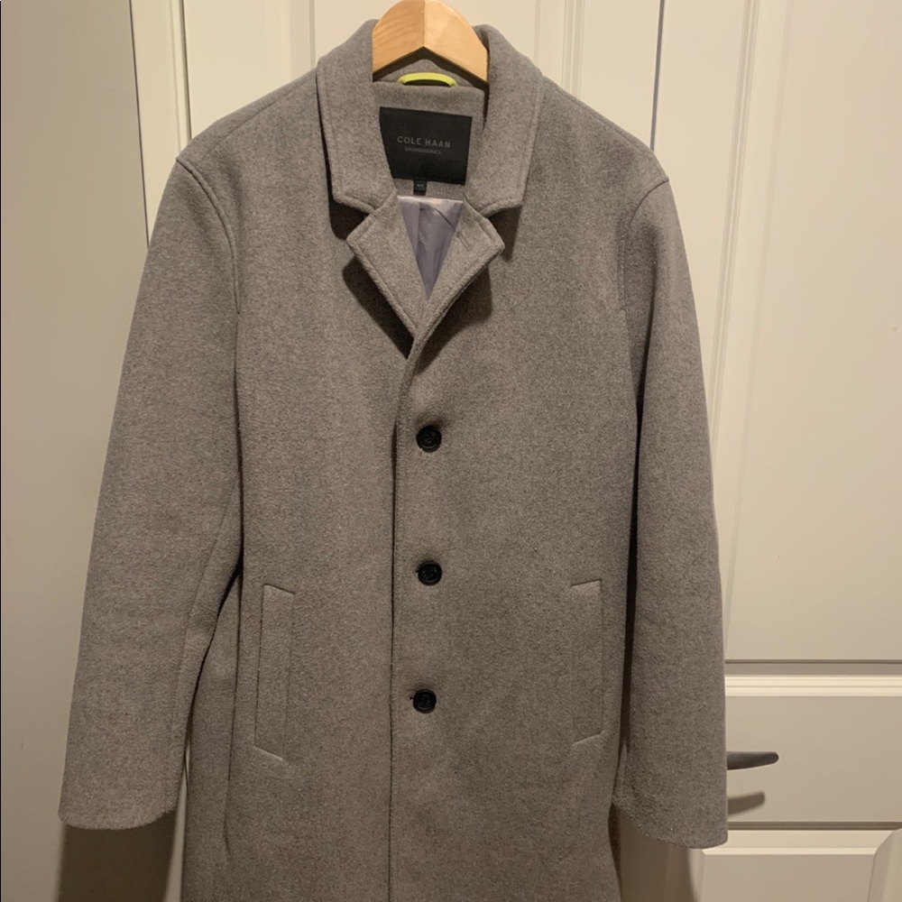 Men’s Medium Gray Wool Cole Haan Pea Coat